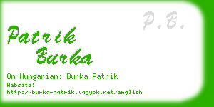 patrik burka business card